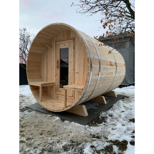 CT Tranquility Barrel Sauna with45 cm Porch -Seats 4-5 (CT2345W)