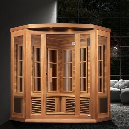 Maxxus 3-Person Red Cedar Near Zero EMF FAR Infrared Sauna (Model MX-K356-01-ZF Ced)